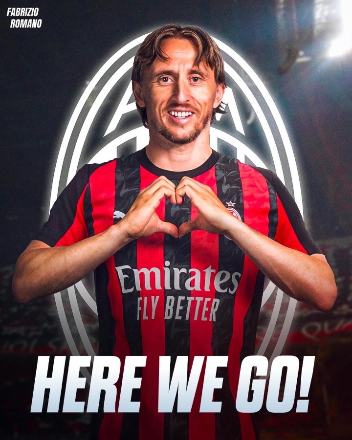 我們?nèi)?！羅曼諾：39歲的莫德里克（Modric）自由加入AC米蘭（AC Milan）